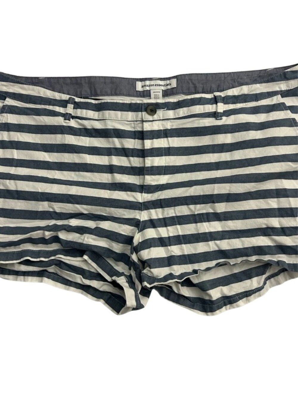 Amazon Essentials Navy & White Striped Cotton Shorts | Casual Summer Shorts